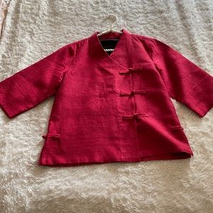 Vintage Jim Thompson kimono red jacket top